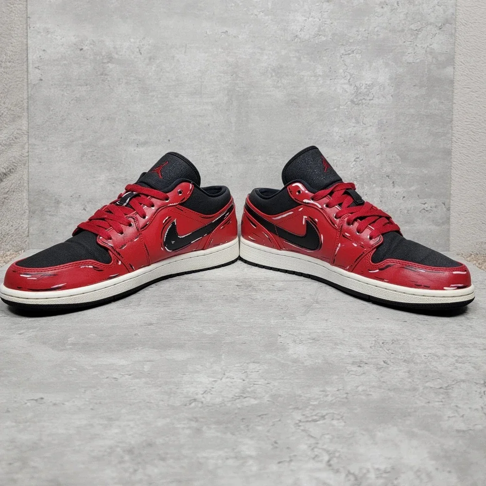 Jordan Men’s Low-Top Athletic Sneakers in Red, Black, and White